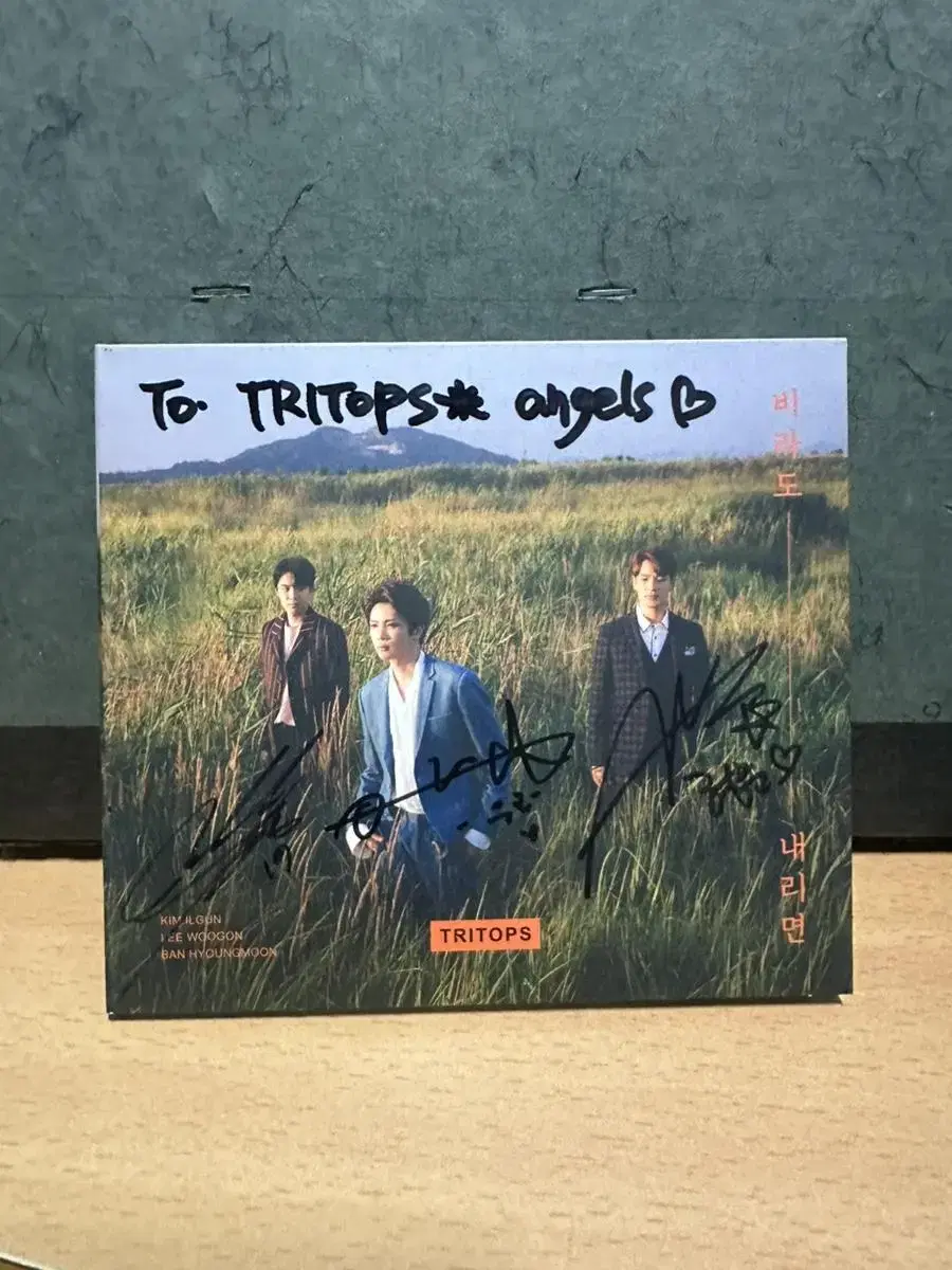 트리탑스 TRITOPS 싸인CD 앨범 비라도 내리면